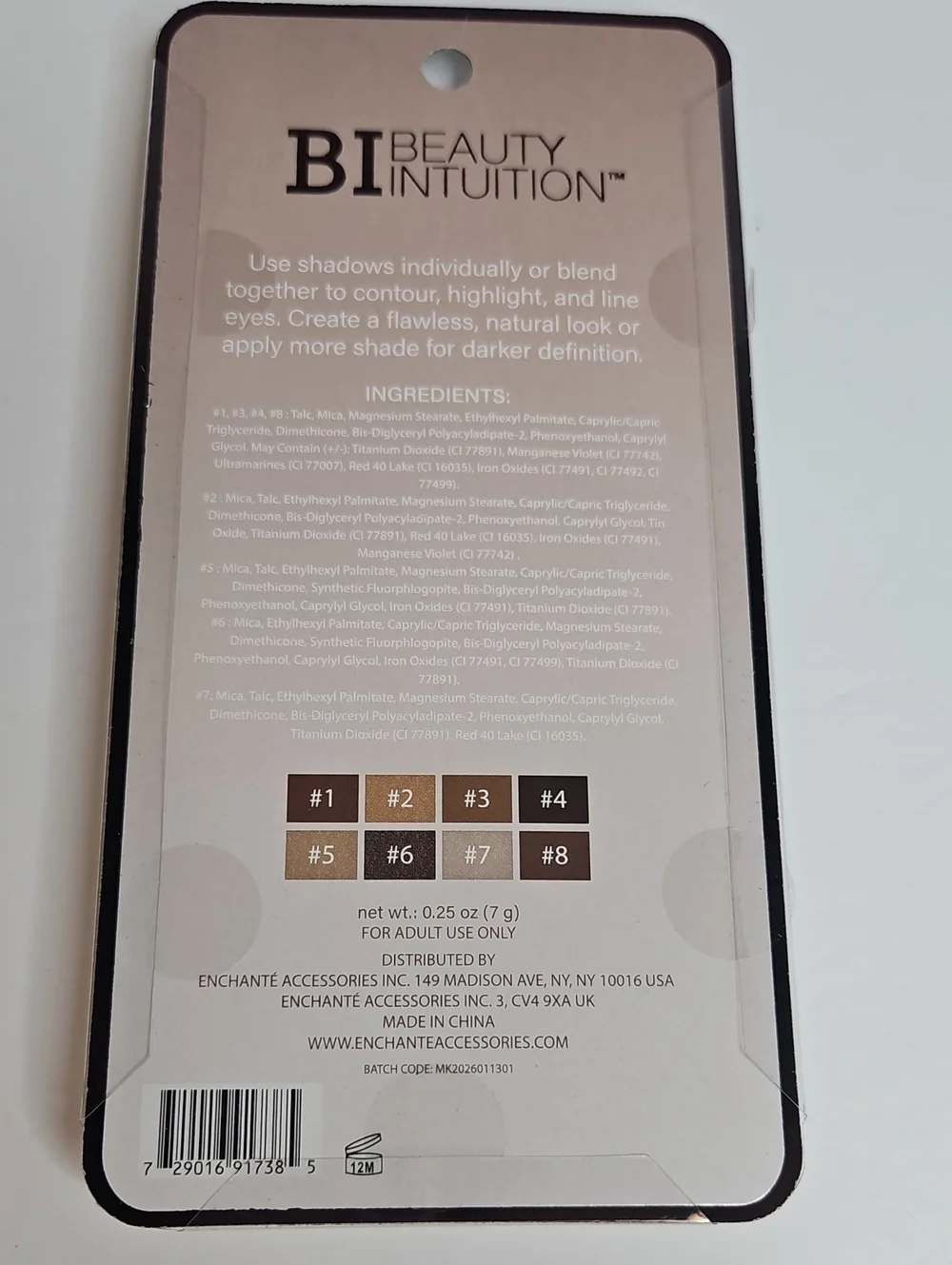BI BEAUTY INTUITION EYESHADOW PALETTE SMOKEY BROWNS 1 PC
